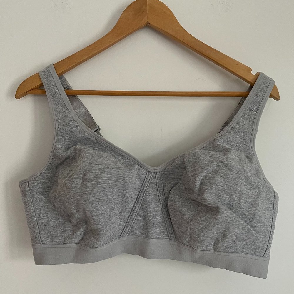 Deesse Woman Gray Cotton Wireless Bralette Bra Plus Size 46C NWT